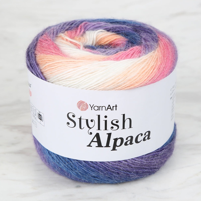 YarnArt Stylish Alpaca Hand Knitting Yarns, Variegated – 7717
