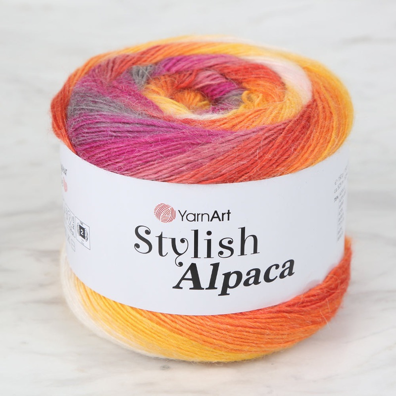 YarnArt Stylish Alpaca Hand Knitting Yarns, Variegated – 7719