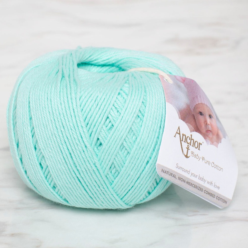Anchor Baby Pure Cotton 4ply Yarn, Baby Green – 4804000 – 00385