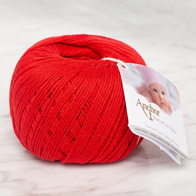 Anchor Baby Pure Cotton 4ply Yarn, Red – 00115