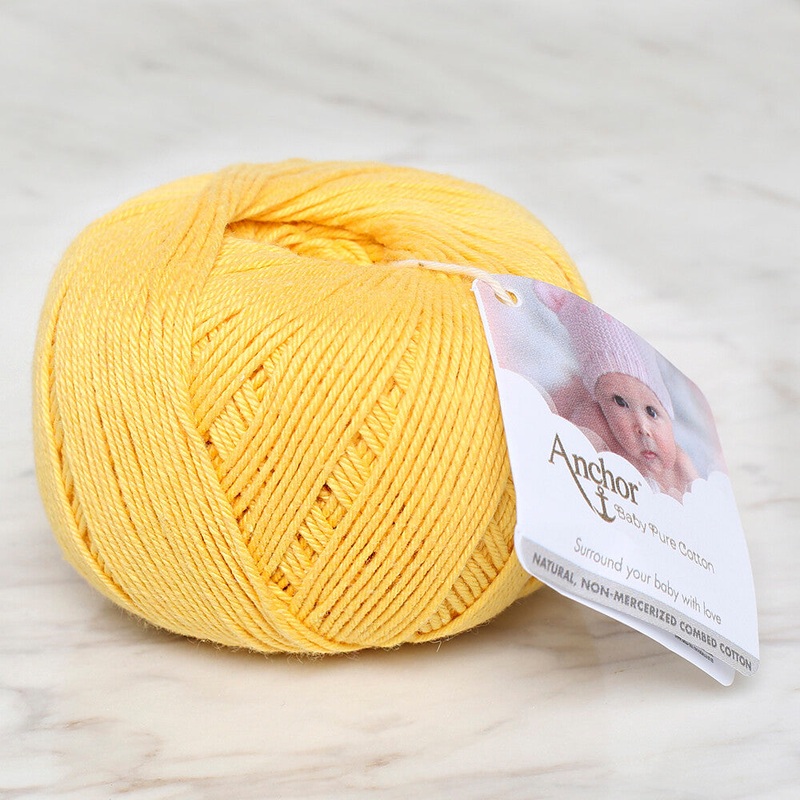 Anchor Baby Pure Cotton 4ply Yarn, Yellow – 4804000 –  00305