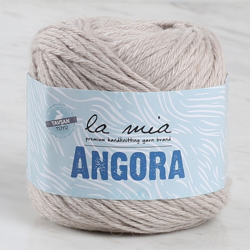 La Mia Angora 50gr Hand Knitting Yarn, Beige – L003