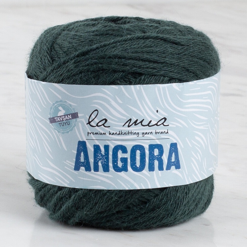 La Mia Angora 50gr Hand Knitting Yarn, Dark Green – L131