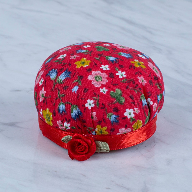 Loren Arm Pincushion, Flower Patterned – Red