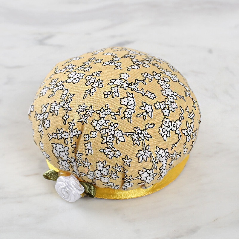 Loren Arm Pincushion, Flower Patterned – Yellow
