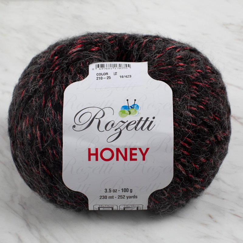 Rozetti Honey Yarn, Sparkly Black – 210-25