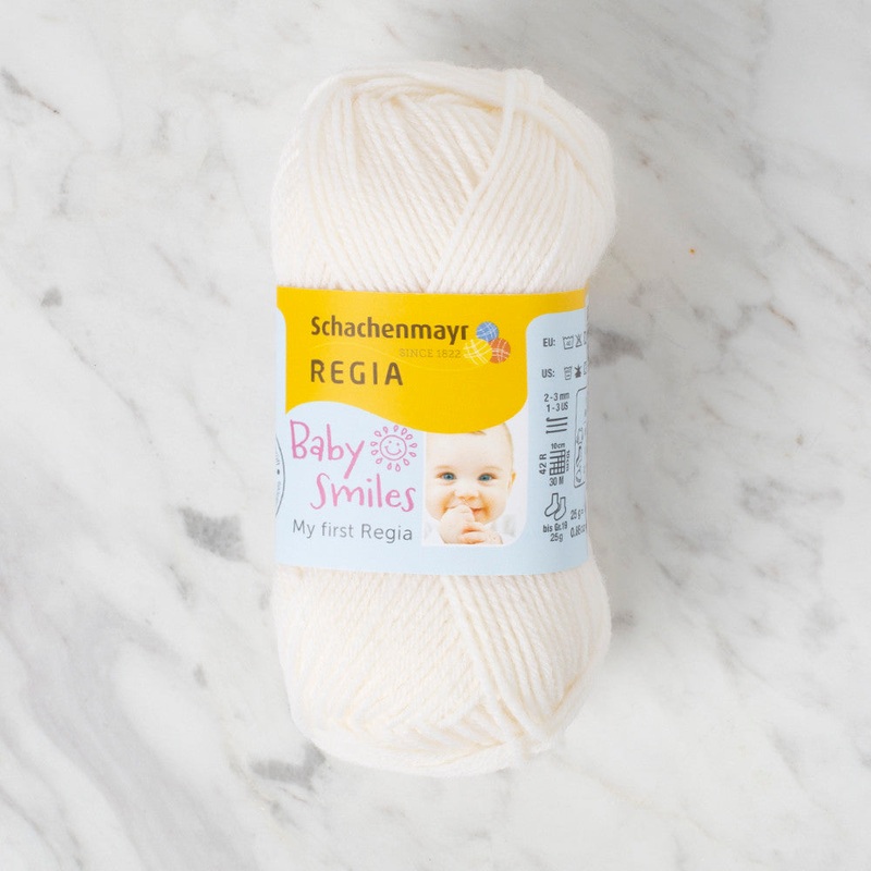 Schachenmayr Baby Smiles My First Regia 25 gr Knitting Yarn, Ecru – 9801296 – 01002