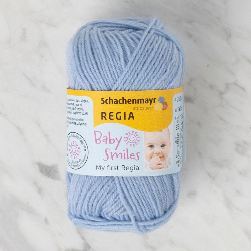 Schachenmayr Baby Smiles My First Regia 25 gr Knitting Yarn, Light Blue – 9801296 – 01054