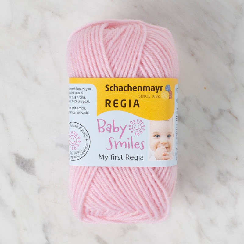 Schachenmayr Baby Smiles My First Regia 25 gr Knitting Yarn, Light Pink – 9801296 – 01035