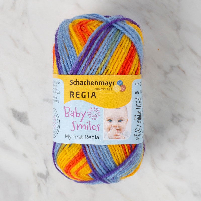 Schachenmayr Baby Smiles My First Regia 25 gr Knitting Yarn, Variegated – 9801296 – 01889