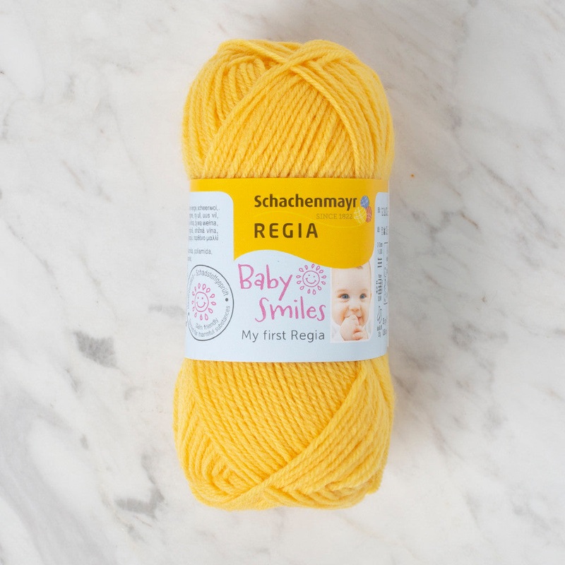 Schachenmayr Baby Smiles My First Regia 25 gr Knitting Yarn, Yellow – 9801296 – 01022