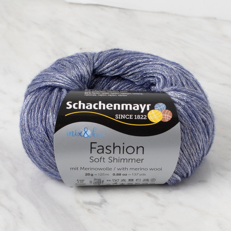 Schachenmayr Fashion Soft Shimmer 25 gr Knitting Yarn, Blue – 9807356 – 00053