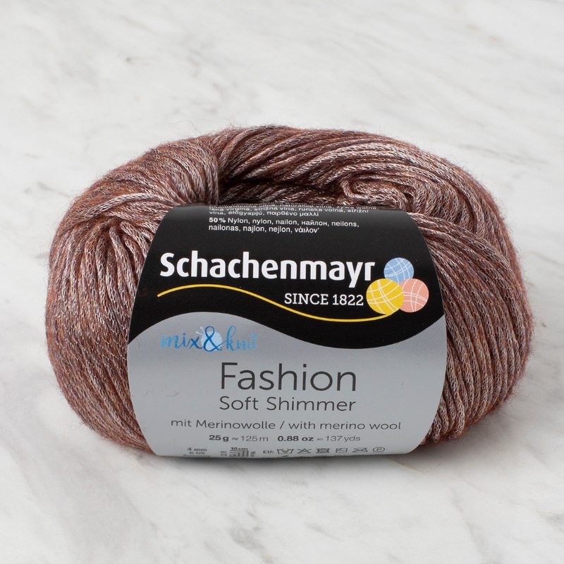 Schachenmayr Fashion Soft Shimmer 25 gr Knitting Yarn, Brown – 9807356 – 00026