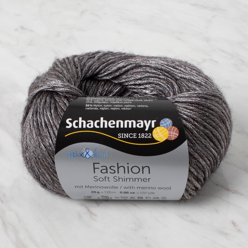 Schachenmayr Fashion Soft Shimmer 25 gr Knitting Yarn, Dark Grey – 9807356 – 00098