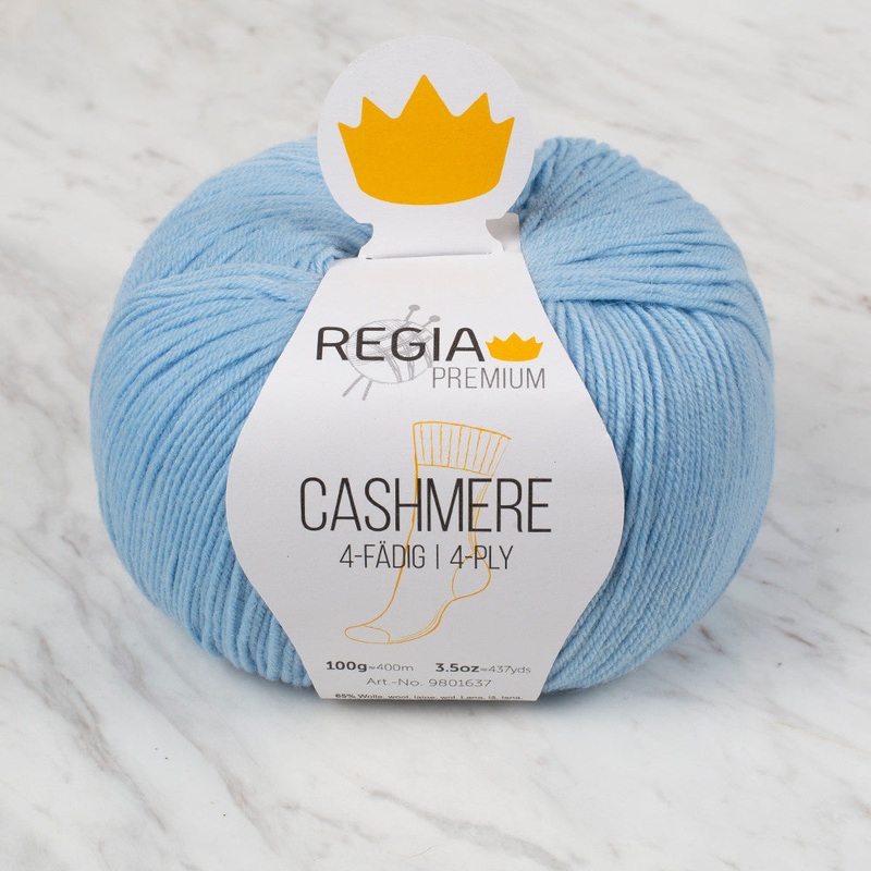 Schachenmayr Regia Premium Cashmere Knitting Yarn, Baby Blue – 9801637 – 00052