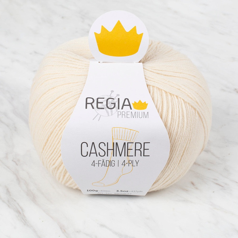 Schachenmayr Regia Premium Cashmere Knitting Yarn, Cream – 9801637 – 00003