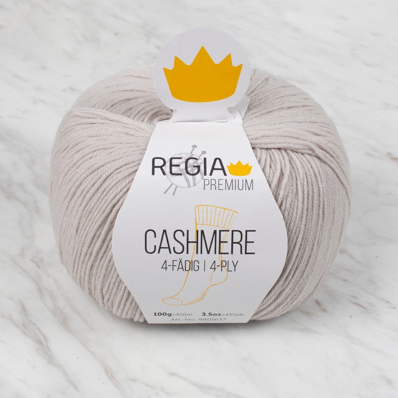 Schachenmayr Regia Premium Cashmere Knitting Yarn, Light Grey – 9801637 – 00020