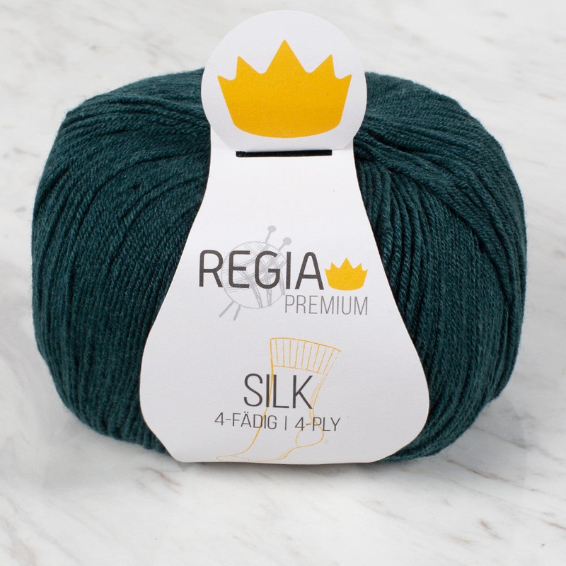 Schachenmayr Regia Premium Silk 4-ply Knitting Yarn, Dark Green – 9801632 – 00070