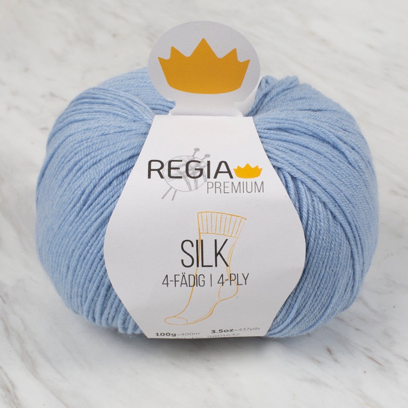 Schachenmayr Regia Premium Silk 4-ply Knitting Yarn, Light Blue – 9801632 – 00052