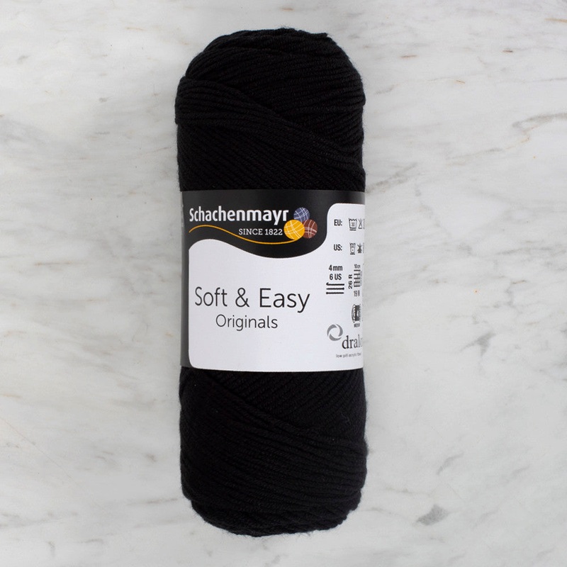 Schachenmayr Soft & Easy Knitting Yarn, Black – 9807353 – 00099