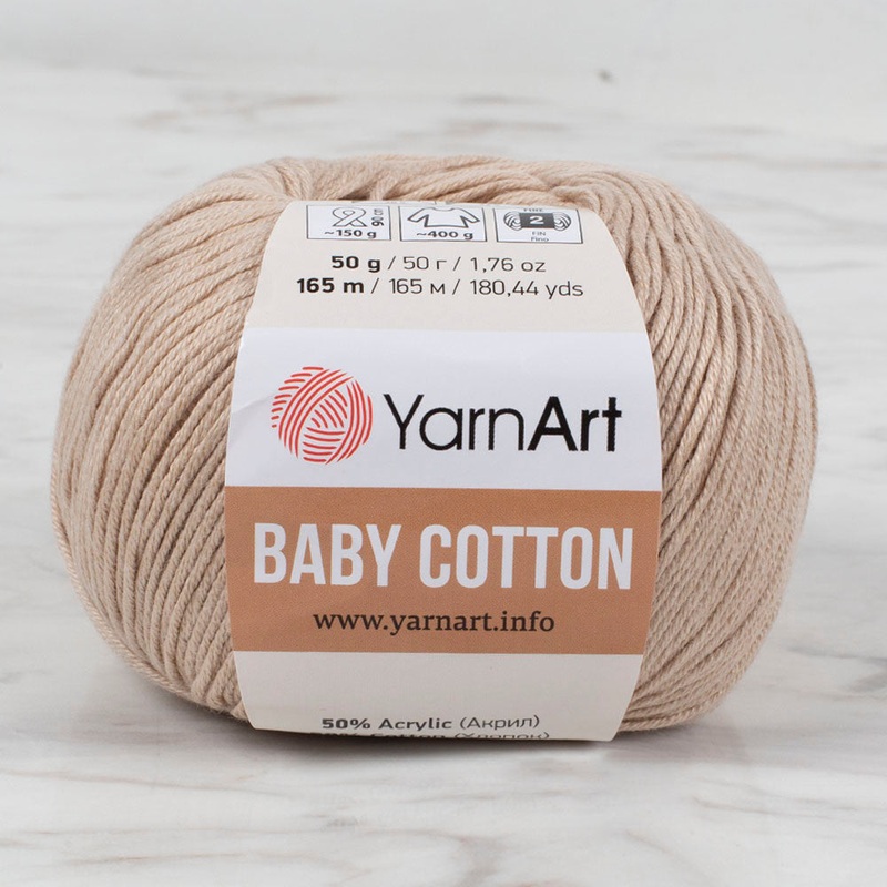 YarnArt Baby Cotton Knitting Yarn, Beige – 403