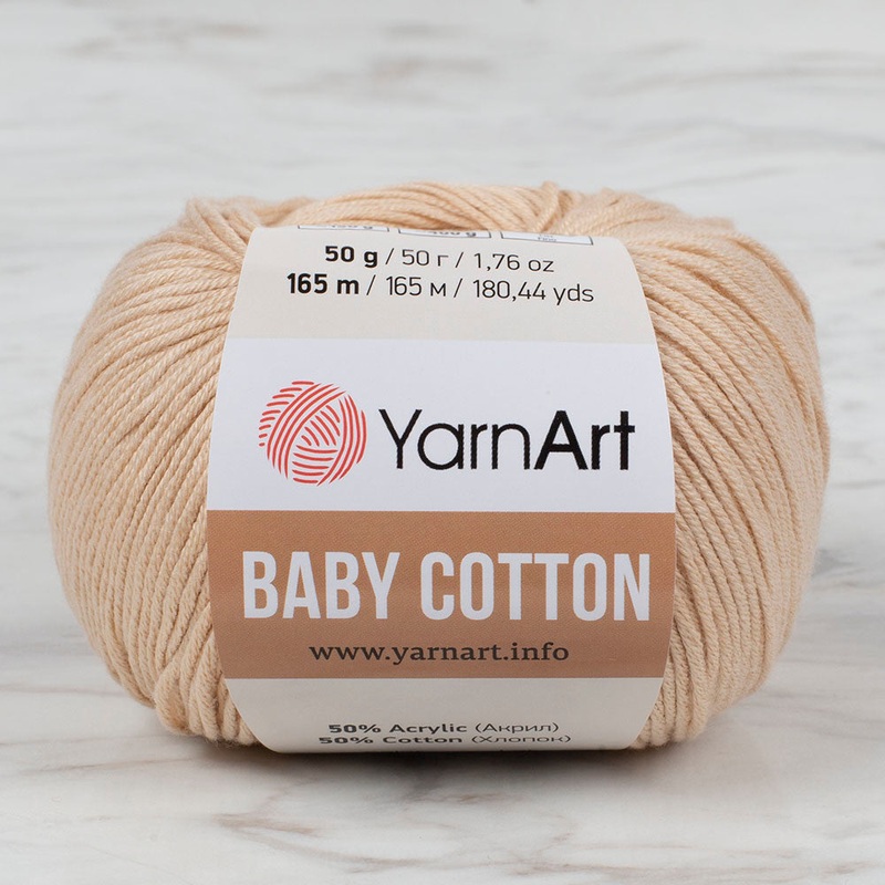 YarnArt Baby Cotton Knitting Yarn, Beige – 404