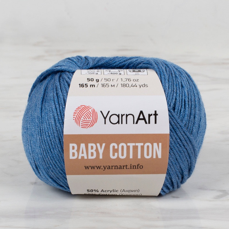 YarnArt Baby Cotton Knitting Yarn, Blue – 447