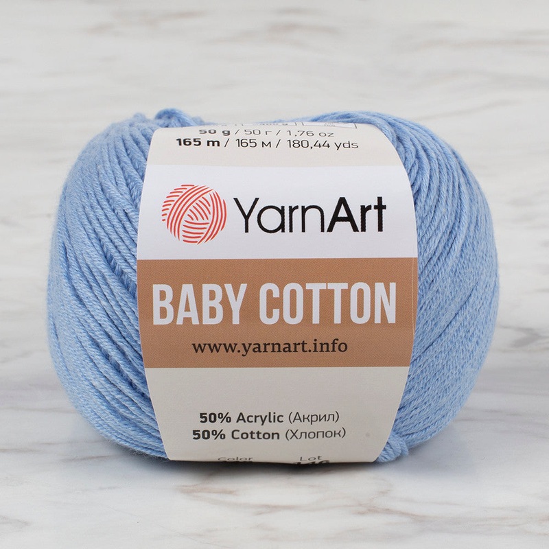 YarnArt Baby Cotton Knitting Yarn, Blue – 448