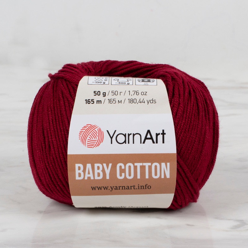 YarnArt Baby Cotton Knitting Yarn, Claret – 428