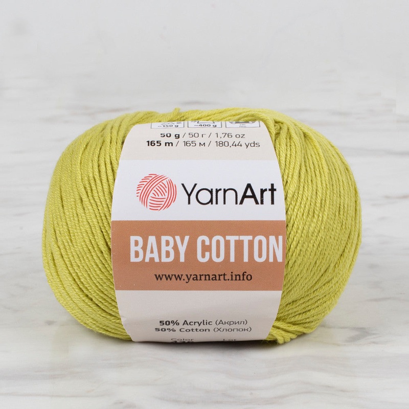 YarnArt Baby Cotton Knitting Yarn, Green – 436