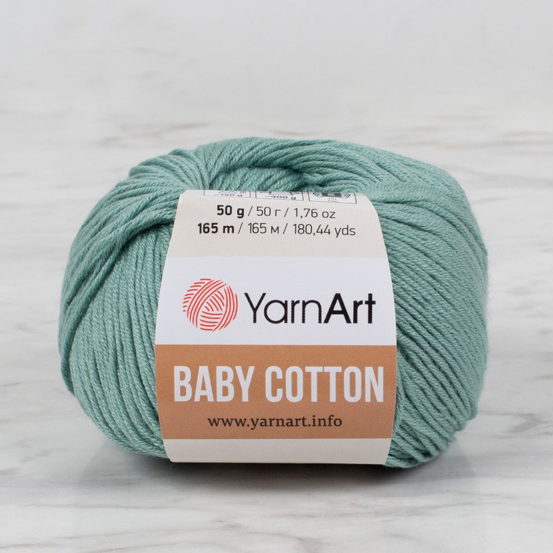 YarnArt Baby Cotton Knitting Yarn, Green – 439