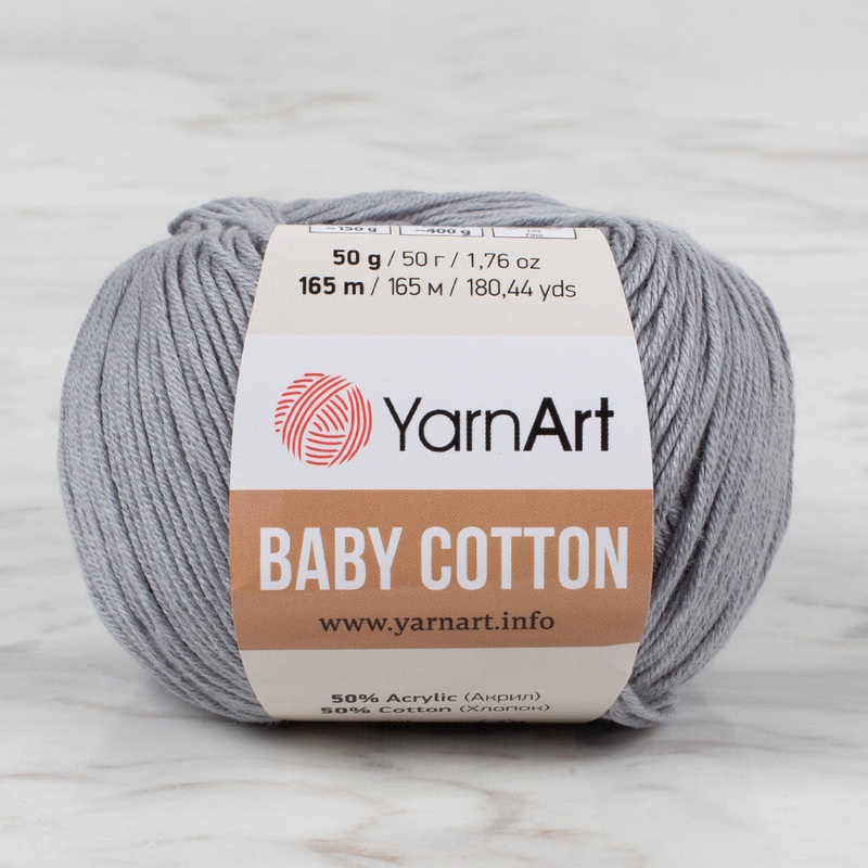 YarnArt Baby Cotton Knitting Yarn, Grey – 452