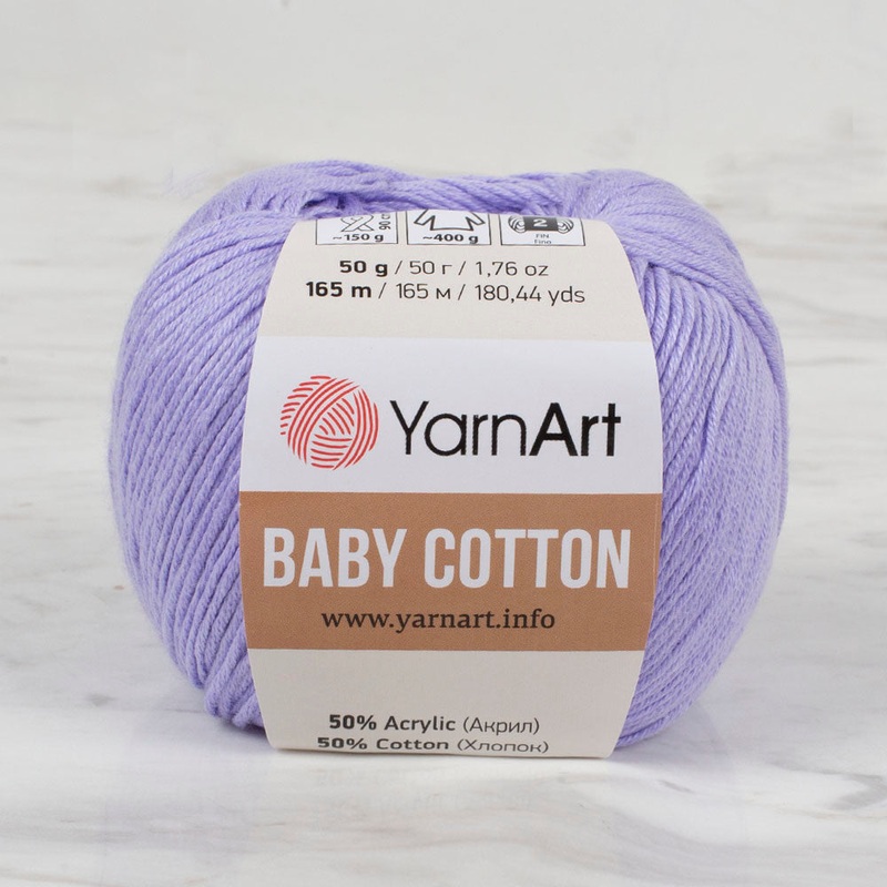 YarnArt Baby Cotton Knitting Yarn, Lilac – 417