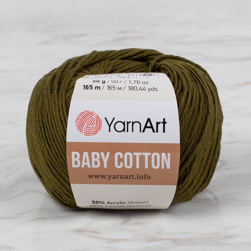 YarnArt Baby Cotton Knitting Yarn, Navy Green – 443