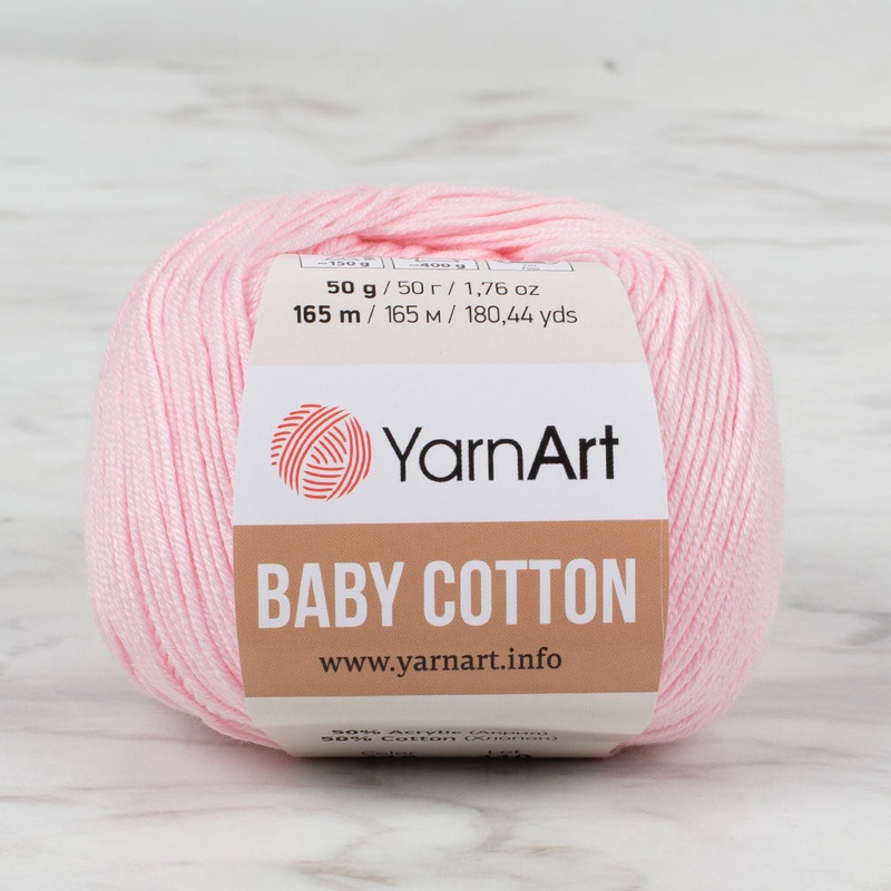 YarnArt Baby Cotton Knitting Yarn, Pink – 410