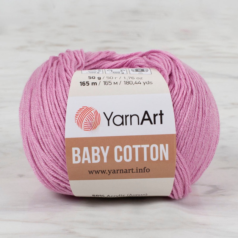 YarnArt Baby Cotton Knitting Yarn, Pink – 415