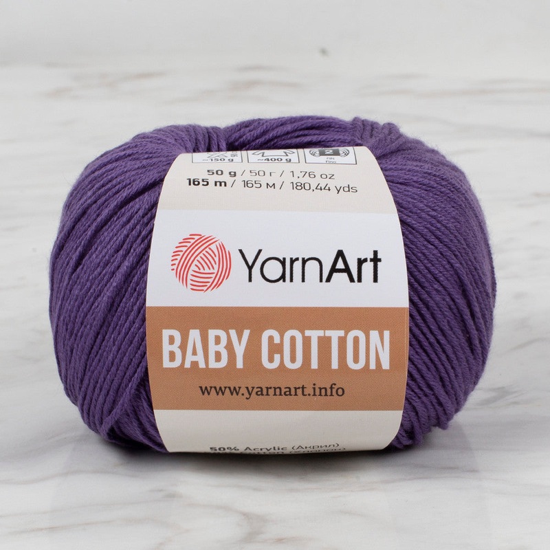 YarnArt Baby Cotton Knitting Yarn, Purple – 455