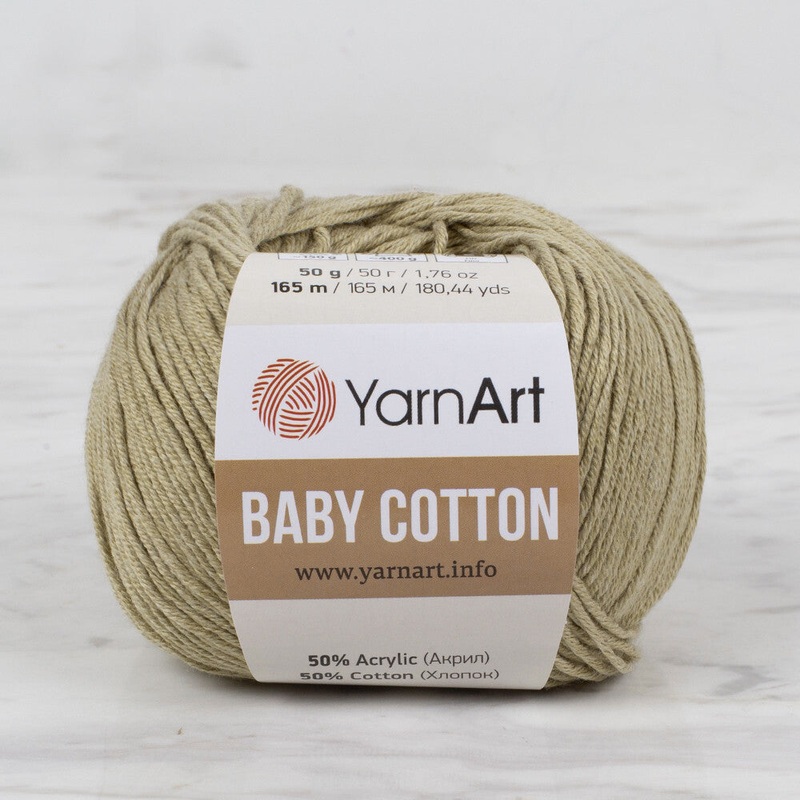 YarnArt Baby Cotton Knitting Yarn, Reseda Green – 434