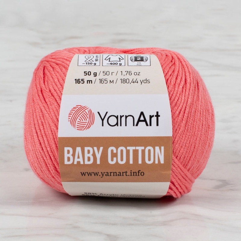 YarnArt Baby Cotton Knitting Yarn, Vermilion – 420