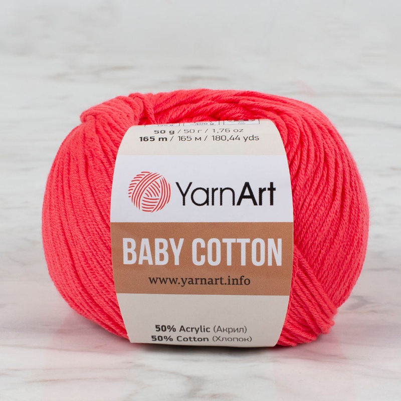 YarnArt Baby Cotton Knitting Yarn, Vermilion – 423