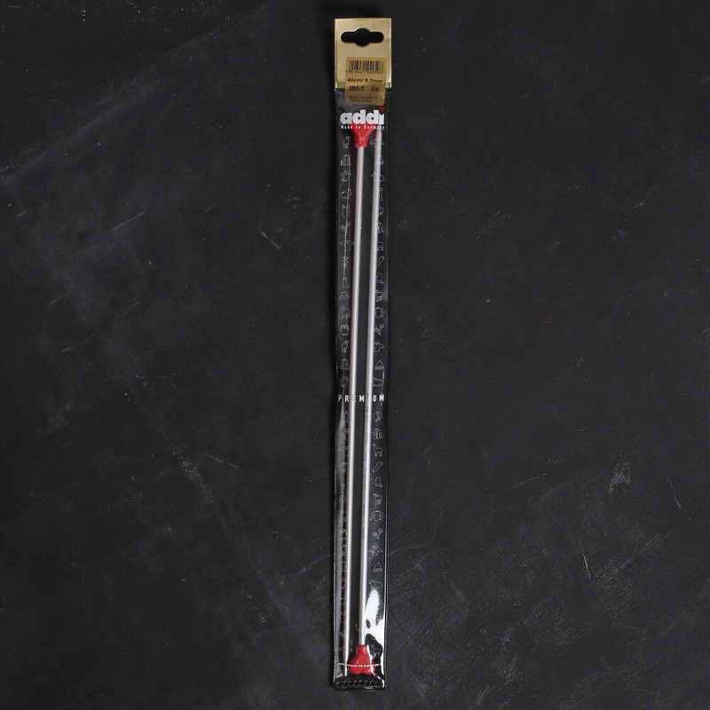 Addi 5mm 40 cm Jacket Knitting Needle, Aluminium – 200-7