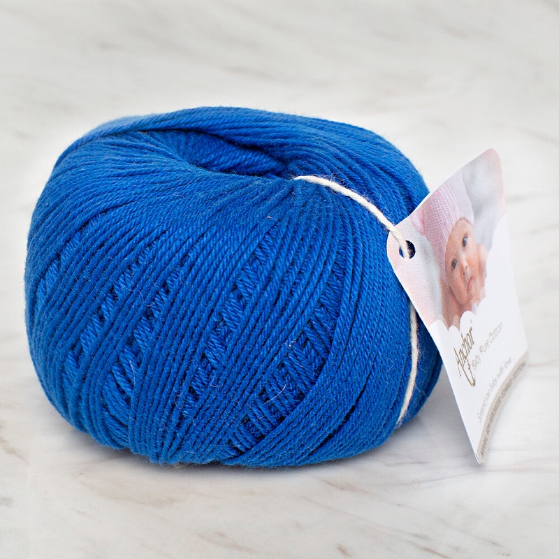 Anchor Baby Pure Cotton 4ply Yarn, Saxe Blue – 4804000 – 00201