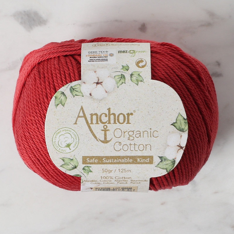 Anchor Organic Cotton Knitting Yarn, Brick – SH 01025