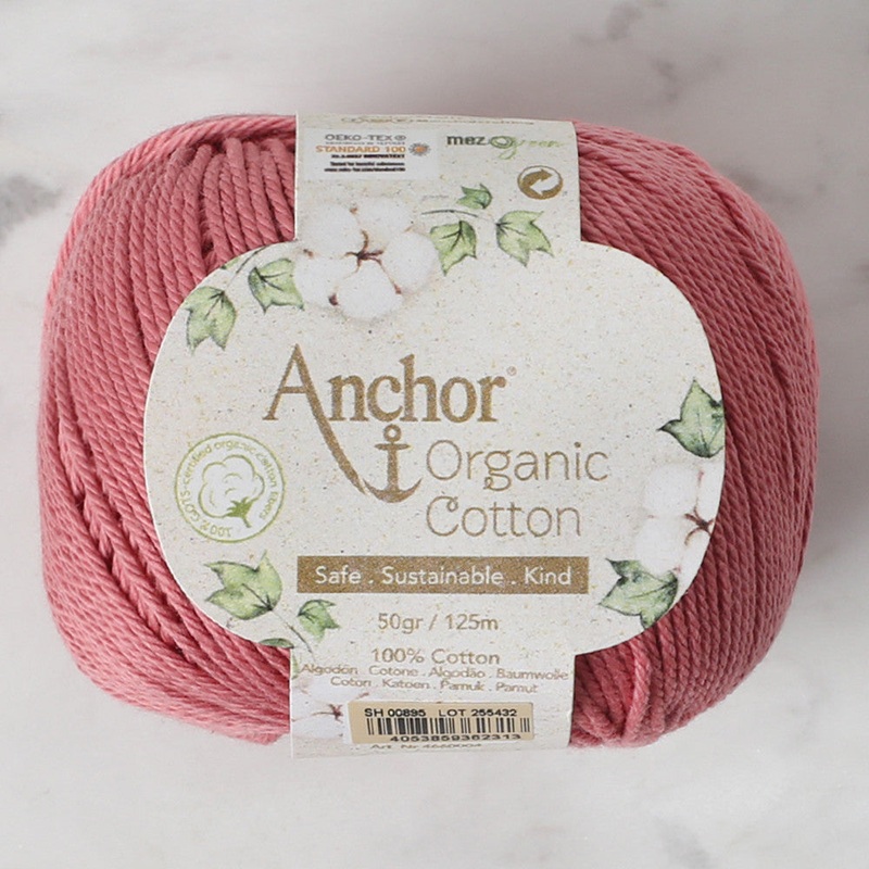 Anchor Organic Cotton Knitting Yarn, Dusty Rose – SH 00895