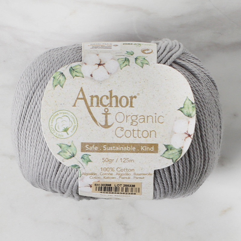 Anchor Organic Cotton Knitting Yarn, Grey – SH 00398