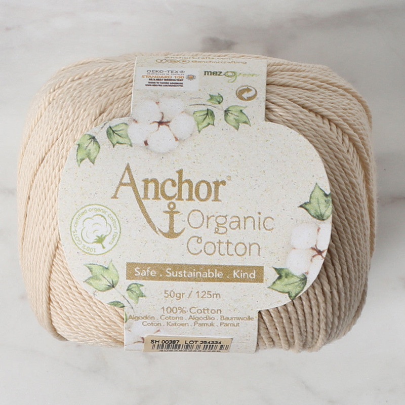 Anchor Organic Cotton Knitting Yarn, Light Beige – SH 00387