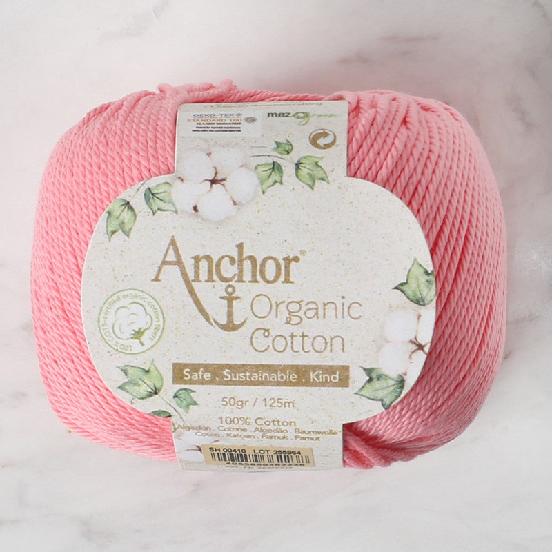 Anchor Organic Cotton Knitting Yarn, Pink – SH 00410