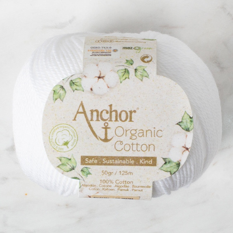 Anchor Organic Cotton Knitting Yarn, White – SH 01331