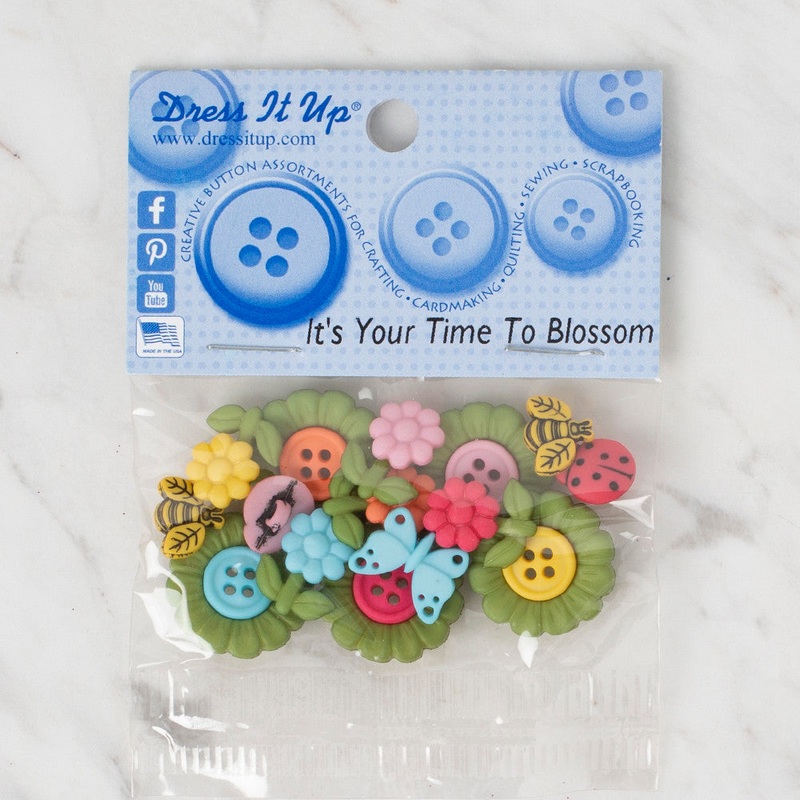 Dress It Up Creative Button Assortment, It’s Your Time To Blossom