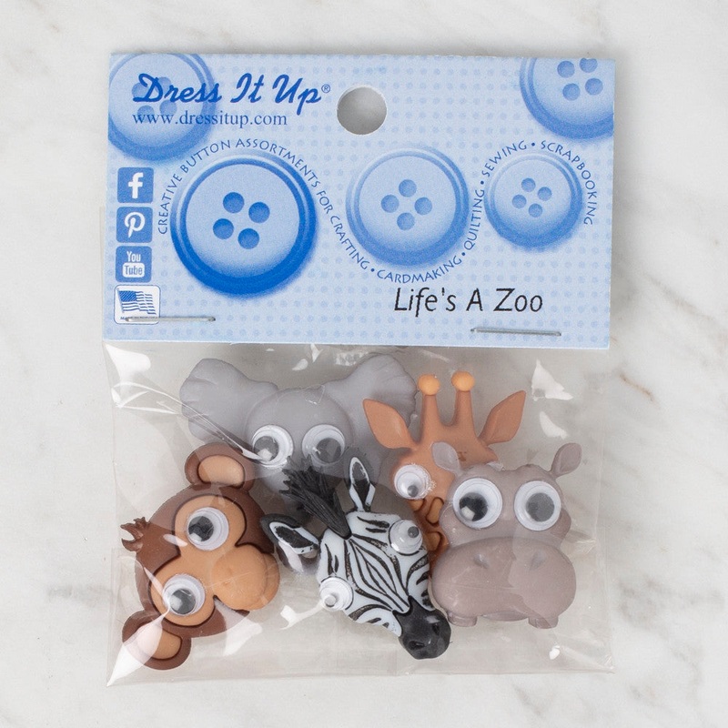 Dress It Up Creative Button Assortment, Life’s A Zoo